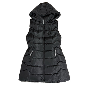 Black Puffer Vest with Hood
